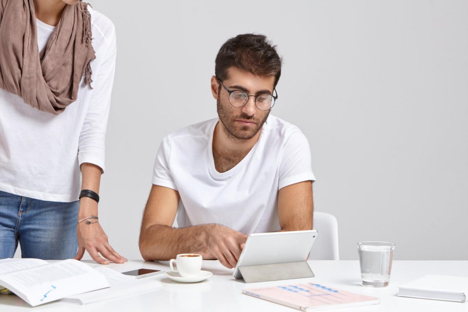 Financial planning workspace with budgeting tools and calculator